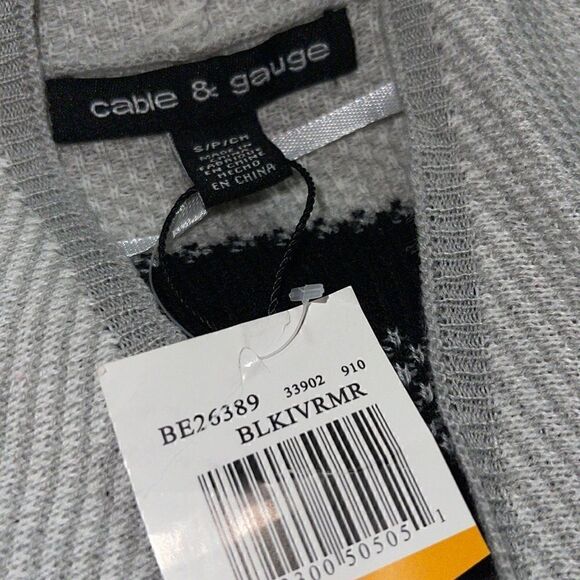 Cable & gauge Open Cardigan Womens Size Small Bold striped Knit sweater Duster - Picture 5 of 8